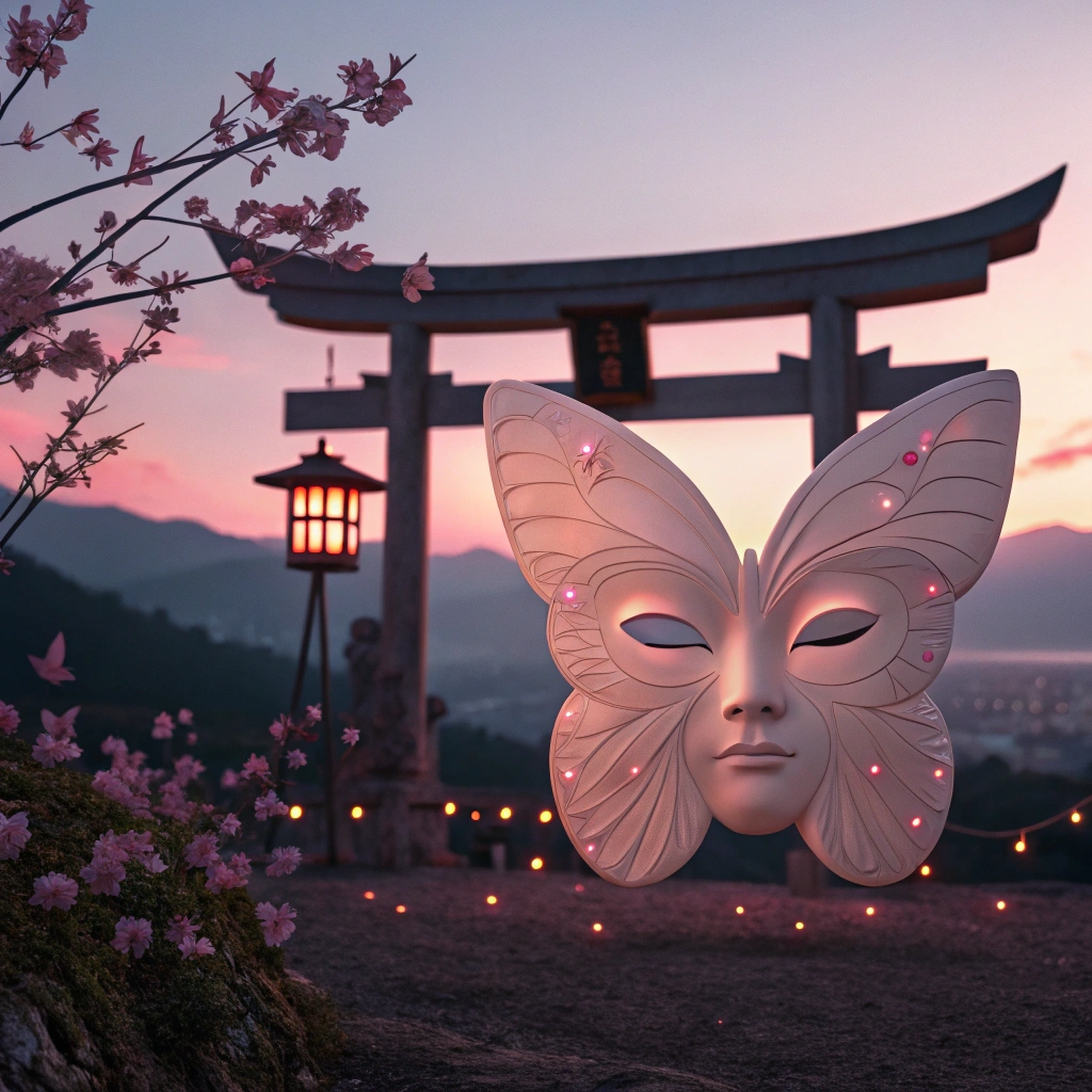 Butterfly Spirit Mask NFT illustration
